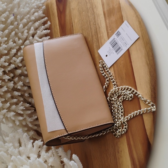 Kate Spade 🔥 NWT 🔥Tan Gemma Wallet on a Chain Shoulder Bag Tiramisu Mousse - Picture 6 of 17